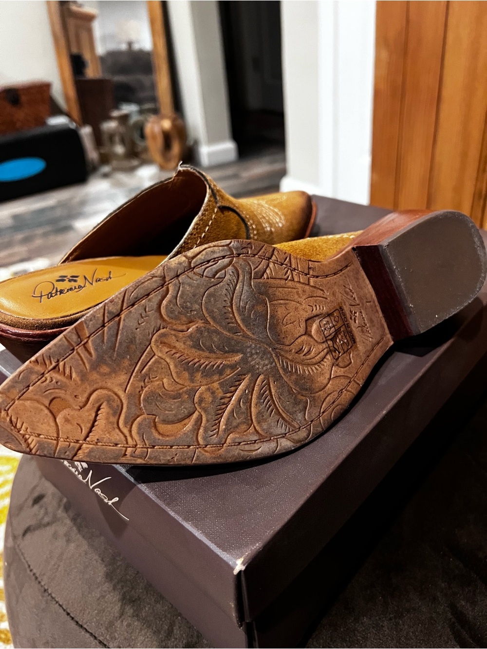 Patricia Nash Tan Suede Pointed Slip-On Loafers - Picture 5 of 5